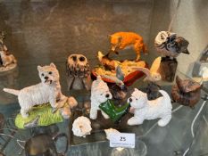 Quantity of various animal ornaments