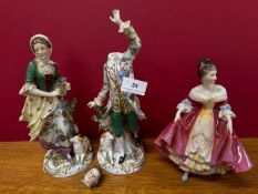 3 Ornamental figurines (male figurine A/F)