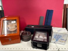 Watch display case (a/f), watch & jewellery boxes and jewellery cleaner