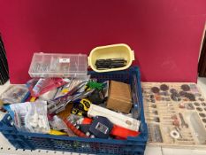 A selection of screws, drill bits and other DIY hardware