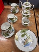Vintage Japanese hand painted Hayasi Kutani Fine China Part Tea Set