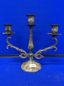 Pewter 3 arm candelabra