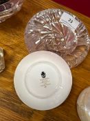 3 glass ashtrays and ornamental pieces