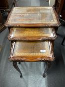 Yew glass top nest of tables