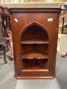 Mahogany wall mounted corner display unit