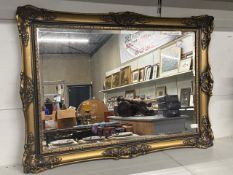 Baroque style antique gold finish framed mirror (hairline crack on the frame) 80cm W x 58cm H