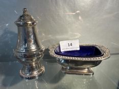 Silver plated salt cellar & pepper shaker