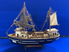 Model of a fishing trawler