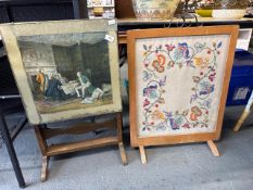 2 vintage fireplace screens (1 converts to a coffee table)