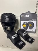 Blitz headguard 8 mitts and Rveast Mantis punch mitts