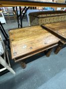 Square rustic wooden coffee table