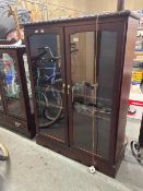 Light up mahogany inspired glass front display cabinet
