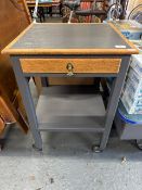 Grey Kitchen Island cart on wheels with 1 drawer 51cm W x 48cm D x 76cm H
