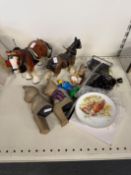 Selection of Ornamental Pieces including Two Shire Horses