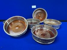 6 x Silver plated wine coasters