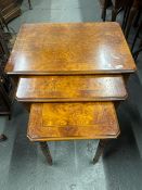 Nest of tables in burr walnut