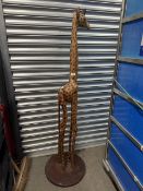 Wooden giraffe floorstanding ornament 156cm H