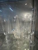 Fine etched crystal glasses