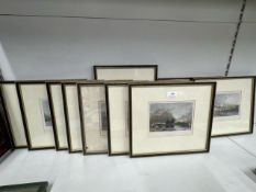 10 x Black & Gold Frames with scenery prints 34cm W x 30cm H Each