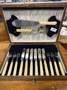Vintage fish cutlery set in presentation box