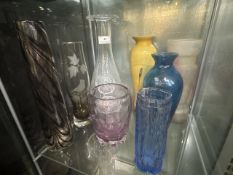 8 x Glass decorative vases