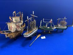 4 x model fishing trawlers