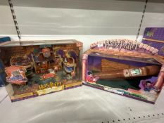 Harry Potter electronic quidditch game and Hogwarts school set