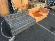 *two-piece sectional outdoor sofa set no cushions