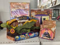 Bundle of Harry Potter items which includes - curtains, baby Norbert, book of spells game and mini p