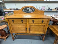 Wooden sideboard with mirror