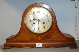 Victorian Inlaid mahogany mantel clock