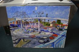 Oil on Canvas by Mark Rodgers ' Round and Round' 9