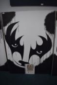 Pure Evil Large Kiss Panda Ink on distressed canva
