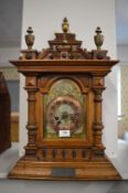 1900 mahogany cased wedding presentation clock wit