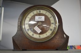 1930's oak cased art deco style mantel clock