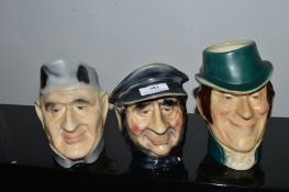3x Character Jugs by Kingston Pottery, Hull