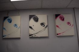 Three Canvas Wall Prints Signed Monkey Art Prints