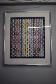 Framed silk screen abstract print signed Agam HC1/