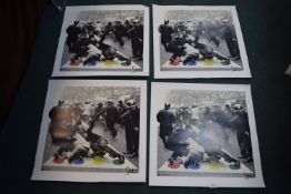 Four ? prints by Static screen measures 59x59