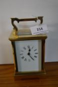 Brass enamel faced carriage clock (overwound requi