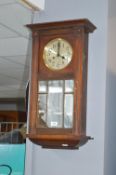 1930's mahogany cased pendulum wall clock