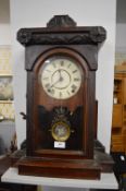 Victorian bracket clock with mirrored pendulum