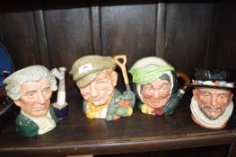 Four Royal Doulton character jugs