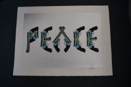 Peace Silk Screen Print by POW Print Makers 89/100 Signed & Embossed on Handmade Paper 77 x 57cm