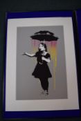Banksy print 'Girl with Umbrella' published by Ban