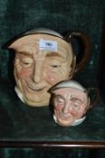 Large and Small Royal Doulton John Barnecorn Jugs