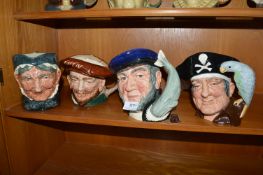 Four Royal Doulton character jugs