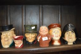 six assorted character character jugs inc KIngston