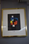 Abstract print in Gilt frame with indistinct signa