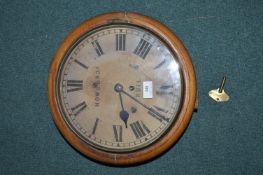 Victorian Office Clock with Fusee Movement Marked Howes Bros. of Hull
